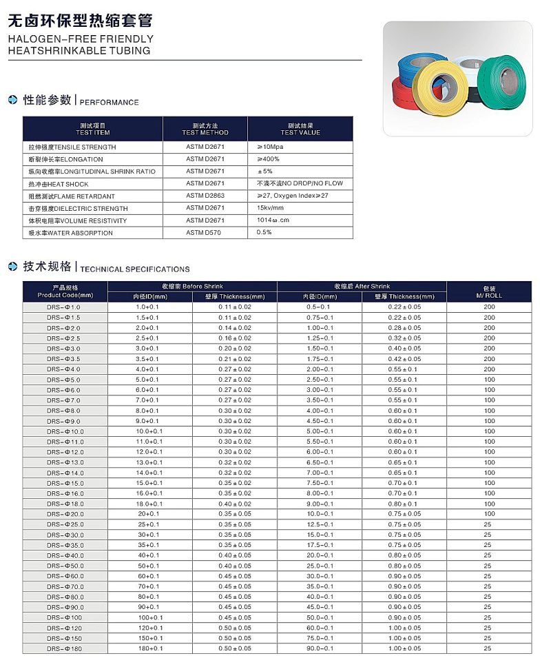 供電裝置專用熱縮管